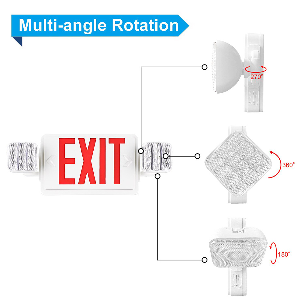 Exit Sign with EmeRed Emergency Exit Lights with Battery Backup - 1 Pac Exit Sign with EmeRed Emergency Exit Lights with Battery Backup - 1 Pac